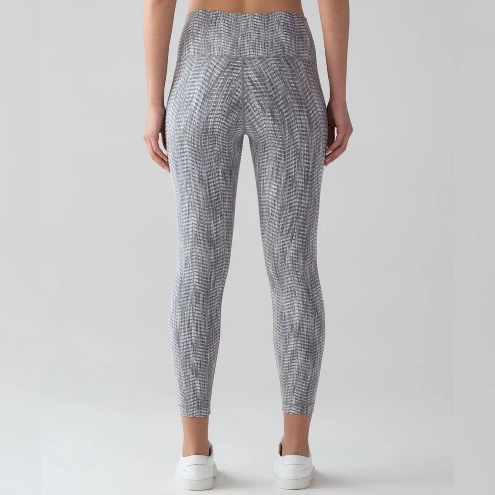 Lululemon Wunder Under Hi-Rise 7/8 Tight *25" Luon Arrow Battleship Silver